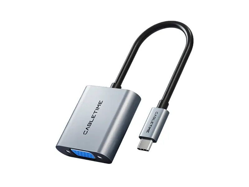 Adaptador USB-C a VGA CABLETIME CP17A 1080P 60Hz
