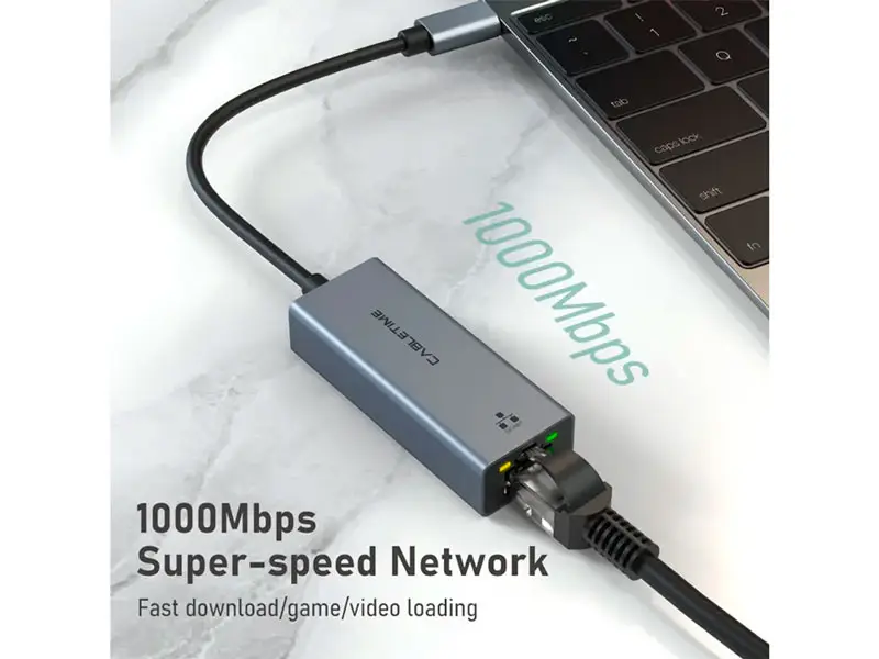 Adaptador USB-C a Ethernet Gigabit CABLETIME CB51G - Imagen 2