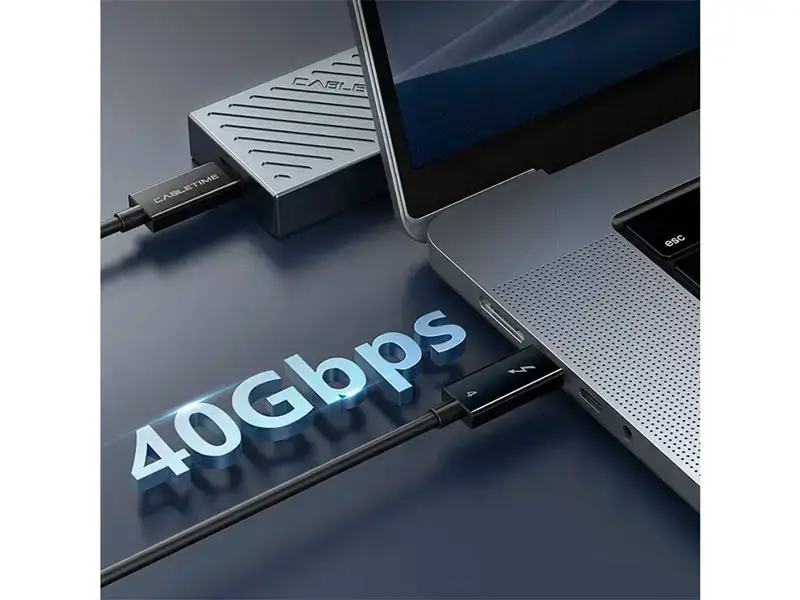 Cable Thunderbolt 4 a Thunderbolt 4 0.50mt CABLETIME CT40E 100W - Imagen 3