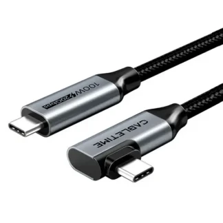 Cable USB-C a USB-C 2mts CABLETIME CU24L 90° 100W