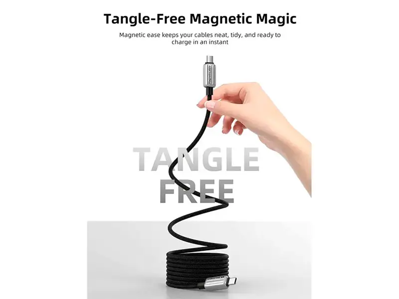 Cable USB-C a USB-C 1mt CABLETIME CU08H 240w Magnetico Black - Imagen 2