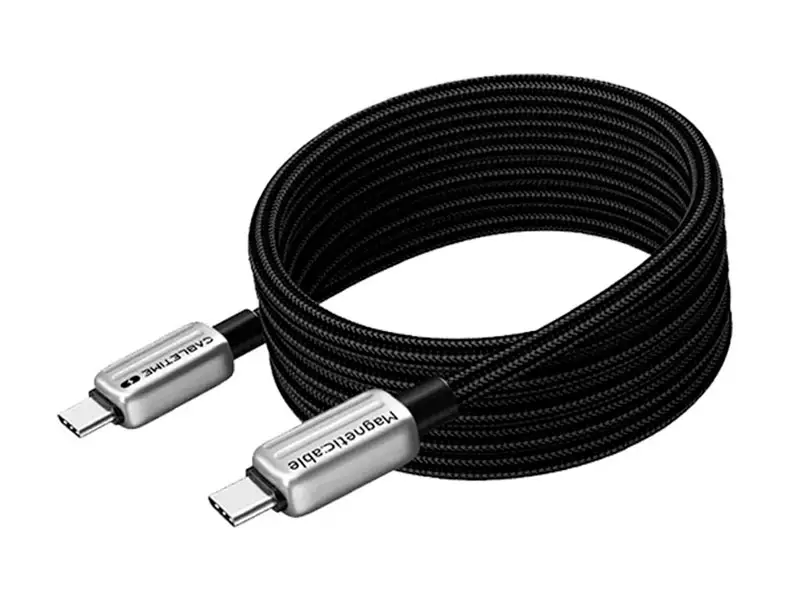 Cable USB-C a USB-C 2mts CABLETIME CU08L 240W Magnetico Black