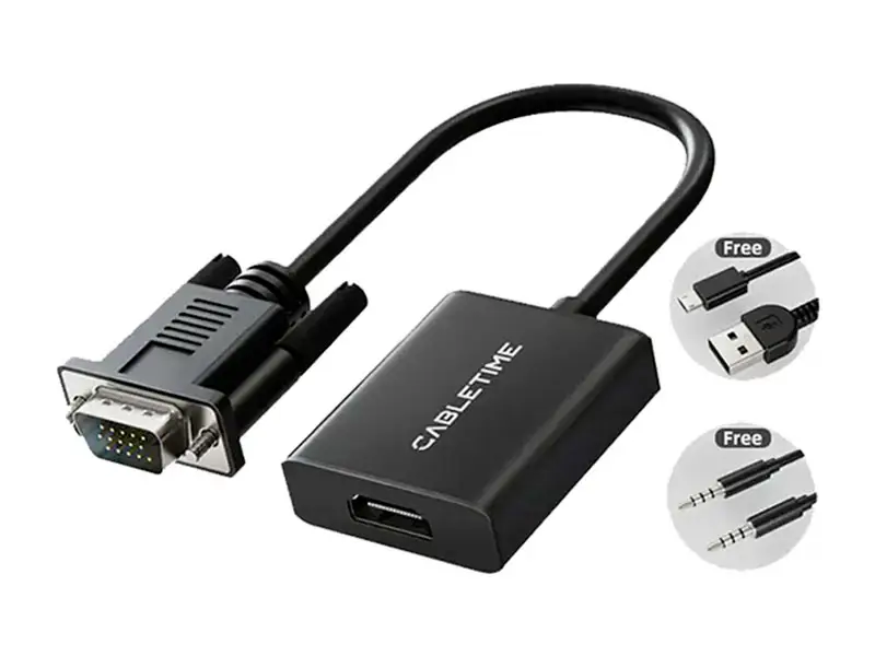Adaptador VGA a HDMI CABLETIME CP54B 1080P