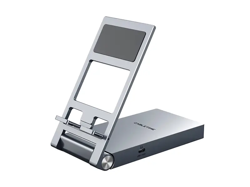Soporte para celular/Tablet CABLETIME HUB USB-C 8 en 1 SD/HDMI/SD/AUDIO/PD 100W CB04G
