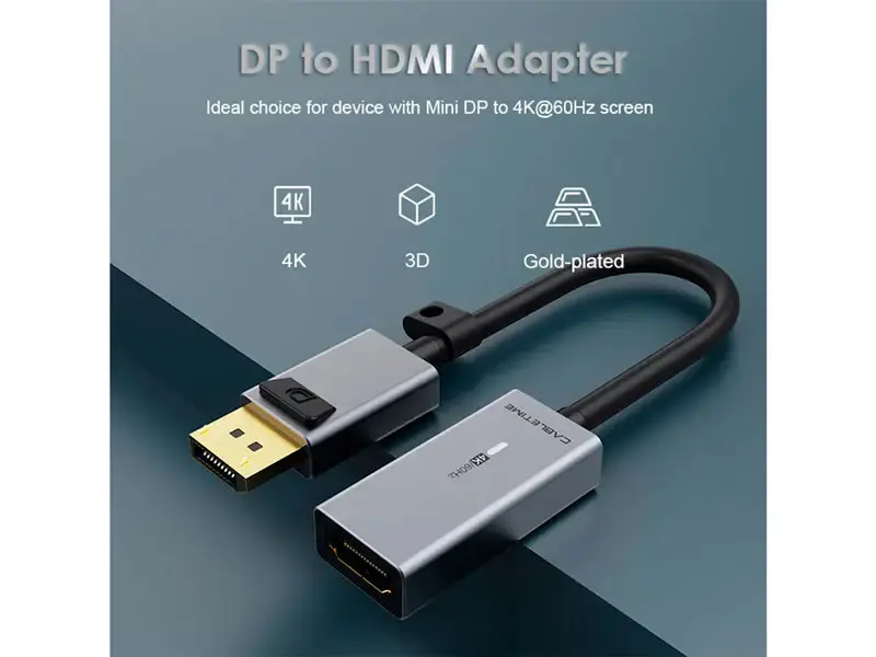 Adaptador DisplayPort a HDMI CABLETIME CP20A 4K 60Hz - Imagen 2
