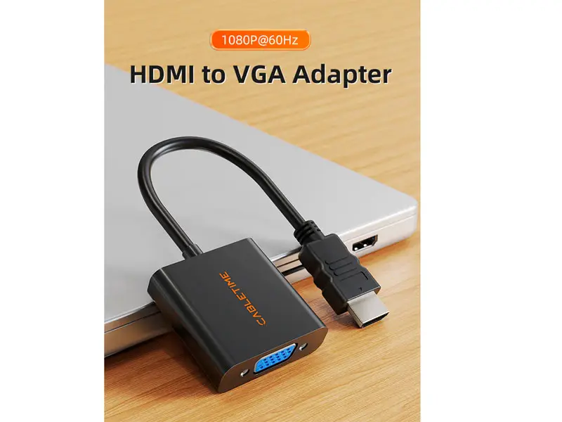 Adaptador HDMI a VGA CABLETIME CP52B 1080P - Imagen 3