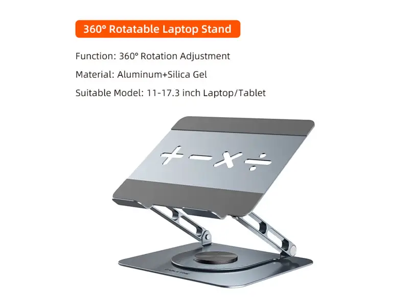 Soporte para Laptop CABLETIME giratorio para portátil 360° CS19G - Imagen 2