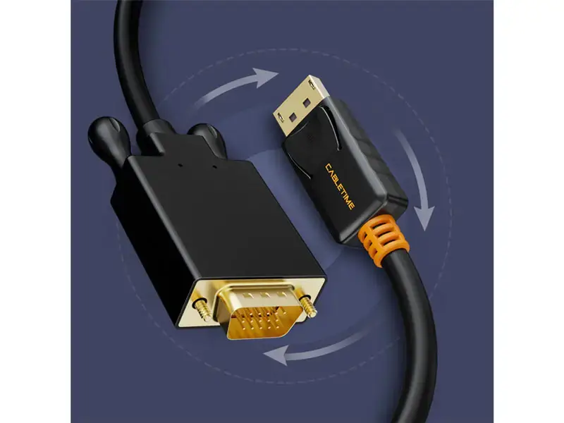 Cable DisplayPort a VGA1.8mts CABLETIME CD35N - Imagen 3