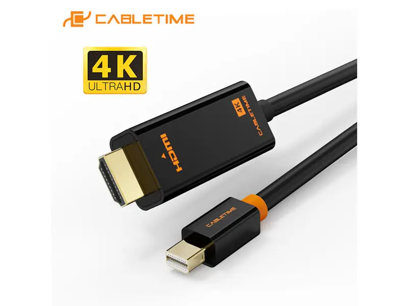 Cable Mini DisplayPort a HDMI 1.8mts CABLETIME CD51K 60Hz - Imagen 2