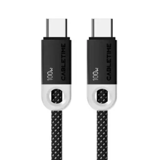 Cable USB-C a USB-C 1mt CABLETIME CUP1H PD100W Black