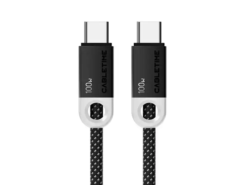 Cable USB-C a USB-C 1mt CABLETIME CUP1H PD100W Black