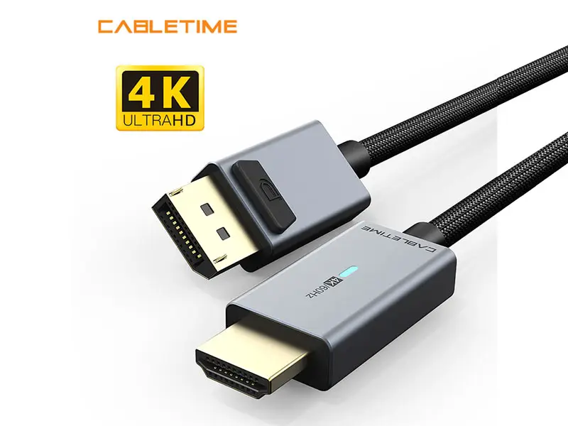 Cable DisplayPort a HDMI 1.8mts CABLETIME CD30K 4K 60Hz - Imagen 2