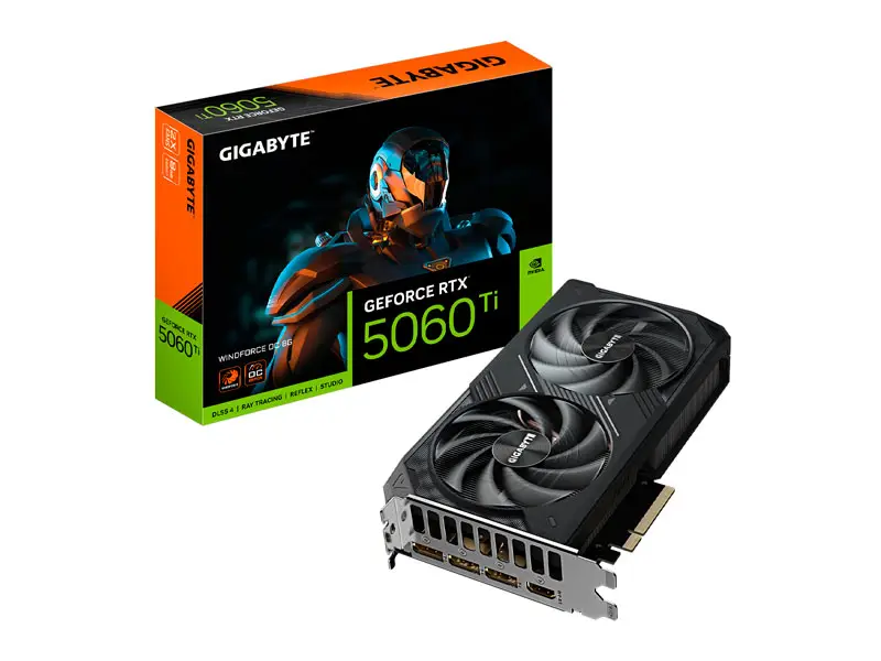 Tarjeta Grafica Gigabyte NVIDIA GeForce RTX 5060Ti Windforce OC 8GB GDDR7