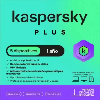 Antivirus Kaspersky Plus 5PC 12 Meses Digital