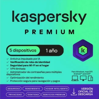 Antivirus Kaspersky Premium 5PC 12 Meses Digital