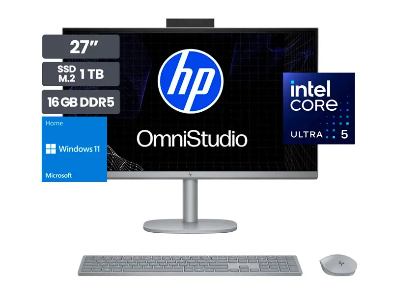 All In One HP AIO OmniStudio X CS0252LA 27″ FHD Intel Core Ultra 5-125H 16GB SSD1TB Wind11 home