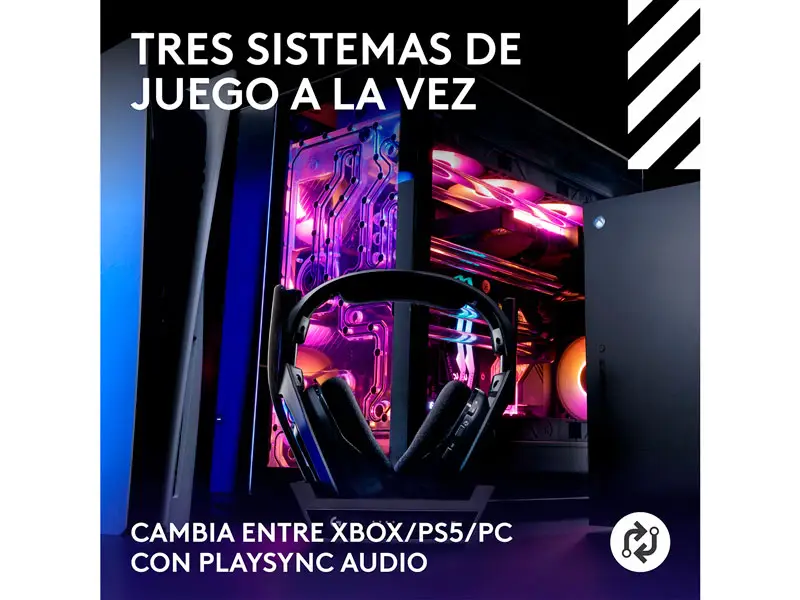 Auricular Gaming Astro A50 Lightspeed BT/Ps5/PC/xbox/Playsync Audio + Base Station Black - Imagen 2