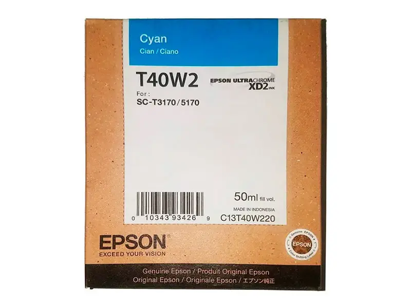 Botella de Tinta Epson T40W220 Cian 50ml T3170M