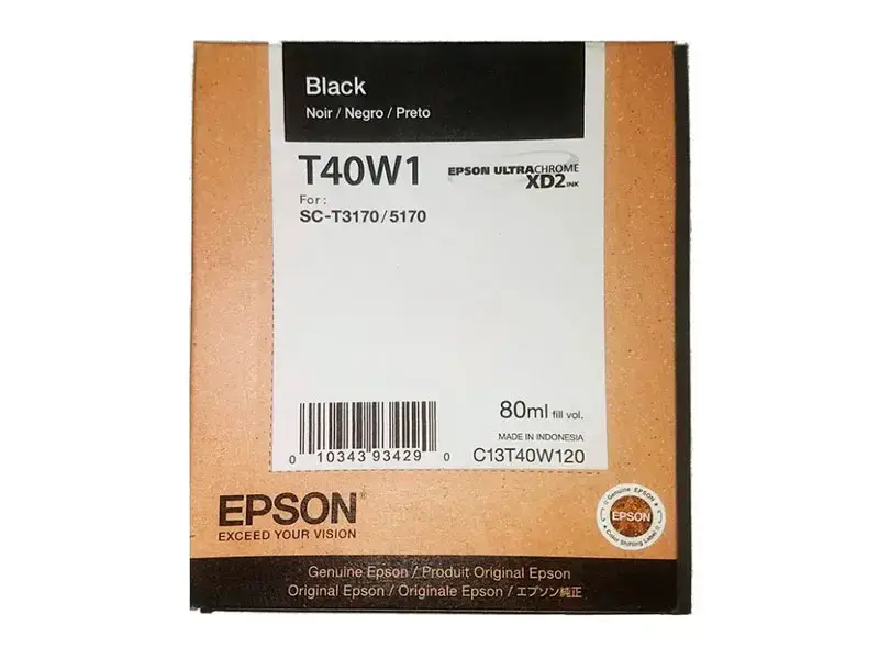Botella de Tinta Epson T40W120 Black 80ml T3170M