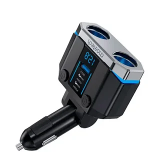 Cargador TC0020 CHOETECH de coche 45W 2 USB-C + 1 USB-A con encendedor