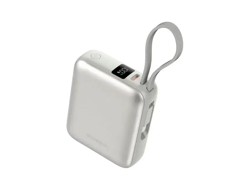 Power Bank CHOETECH B832-SL Mini 10000mAh 35W con pantalla y cable integrado Silver - Imagen 2
