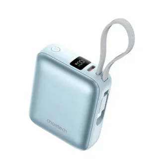 Power Bank CHOETECH B832-LBE Mini 10000mAh 35W con pantalla y cable integrado Azul