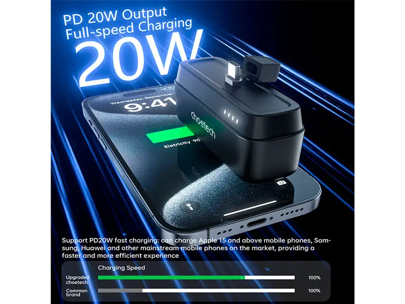 Power Bank B740-CCBK CHOETECH 5000mAh con USB-C Black - Imagen 3
