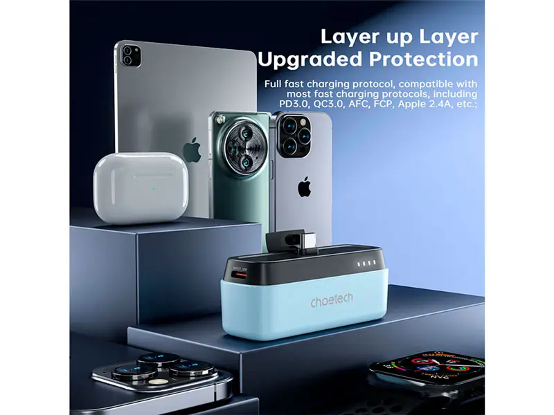 Power Bank B740-CCBE CHOETECH 5000mAh con USB-C Azul - Imagen 2