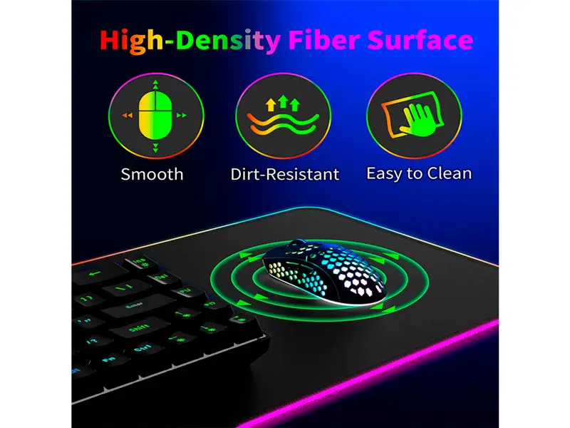 Mouse Pad RGB T543-F CHOETECH + carga rapida Qi 15W 300 x 900 mm - Imagen 3