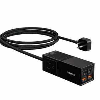 Regleta CHOETECH carga GaN 65W 2 USB-C y 2 USB-A + 2 Tomas de corriente