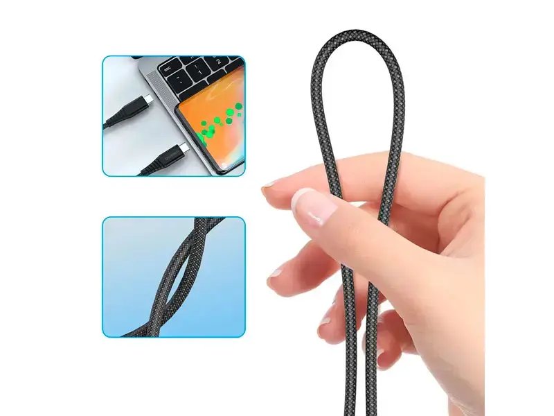 Cable USB-C a USB-C 1.8mts Choetech XCC-1051 PD240W Magnetico Black - Imagen 2