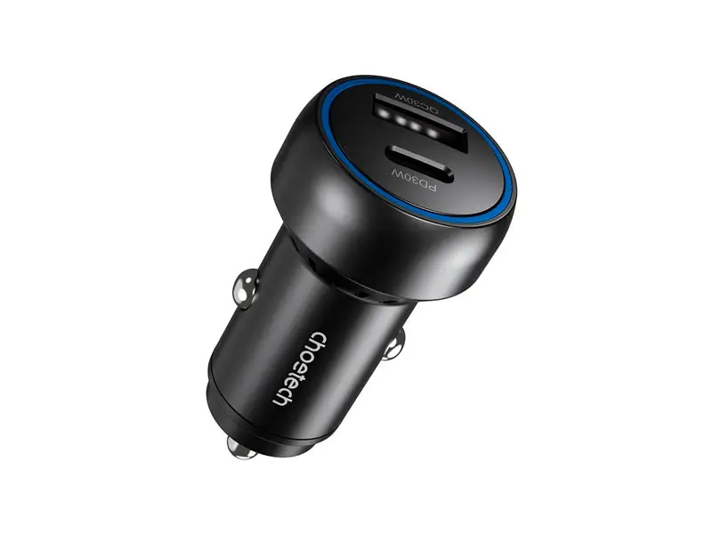 Cargador TC0014 CHOETECH de coche 60W USB-C + USB-A Retroiluminacion Led - Imagen 3