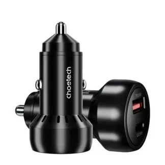 Cargador TC0014 CHOETECH de coche 60W USB-C + USB-A Retroiluminacion Led
