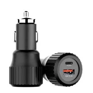 Cargador TC0010 CHOETECH de coche 63W Dual USB-C 45W + USB-A 18W + QC3.0