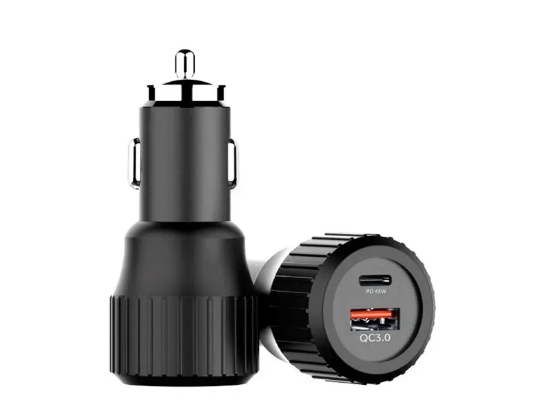 Cargador TC0010 CHOETECH de coche 63W Dual USB-C 45W + USB-A 18W + QC3.0