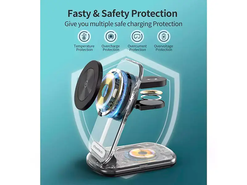 Cargador Inalamblico T618-F CHOETECH 3 en 1 MagLeap hasta 15W - Imagen 3