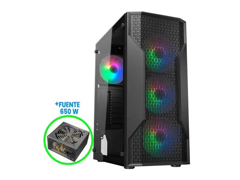 Case Cougar MX110 RGB System Build version + Fuente Atlas 650 Mid tower Black