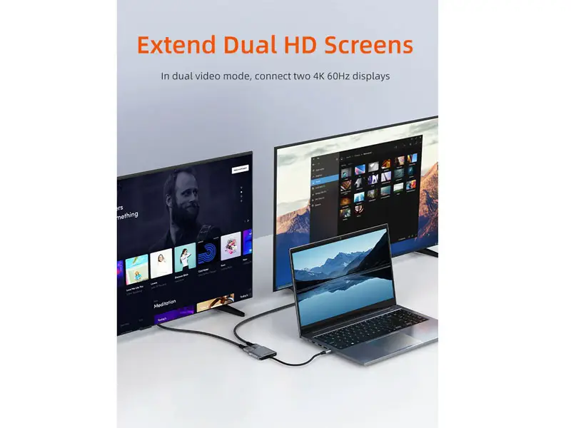 Adaptador USB-C a HDMI USB USB-C CABLETIME CB70G 4K 8K PD100W - Imagen 3