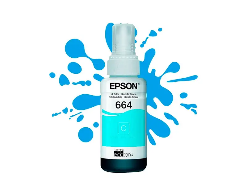 Botella de Tinta Epson T664220 Cian L200/L300/L455/L565 - Imagen 2