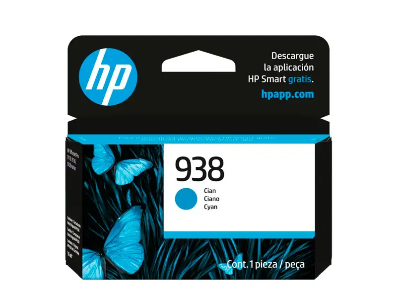 Cartucho de Tinta HP 938 Cyan Original (4S6X5PL) Officejet Pro 9110/9130/9730 rinde 800 Pgs