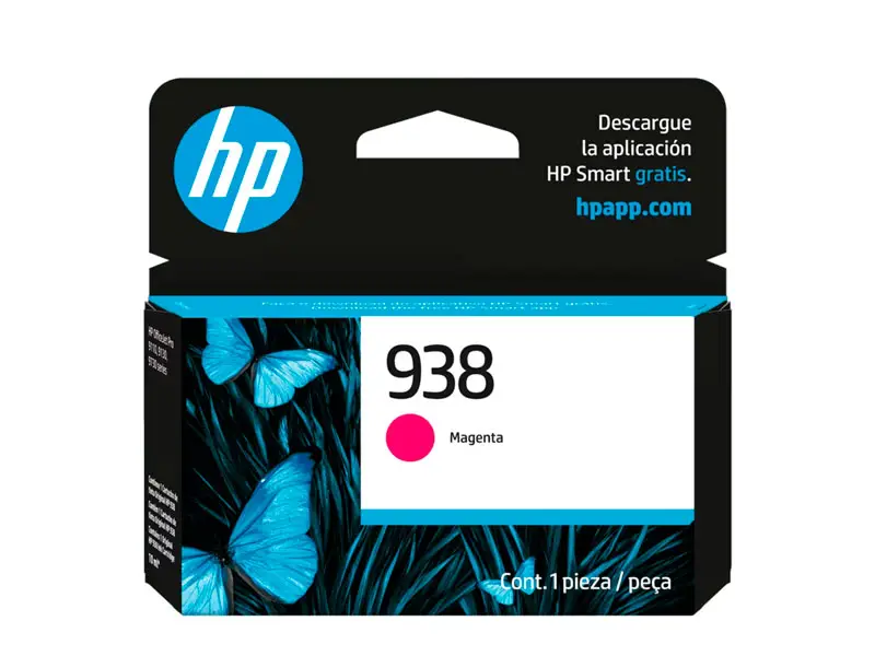 Cartucho de Tinta HP 938 Magenta Original (4S6X6PL) Officejet Pro 9110/9130/9730 rinde 800 Pgs