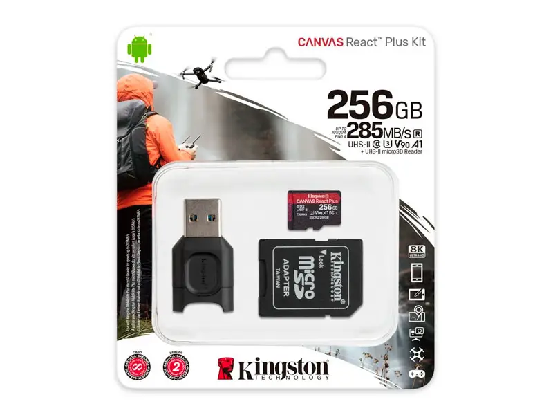 Memoria micro SD 256GB Kingston Canvas React Plus (MLPMR2/256GB)