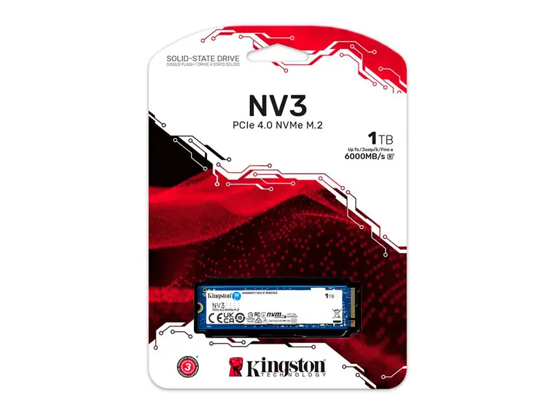 Unidad SSD Interno M.2 2280 1TB Kingston NV3 NVMe PCle 4.0