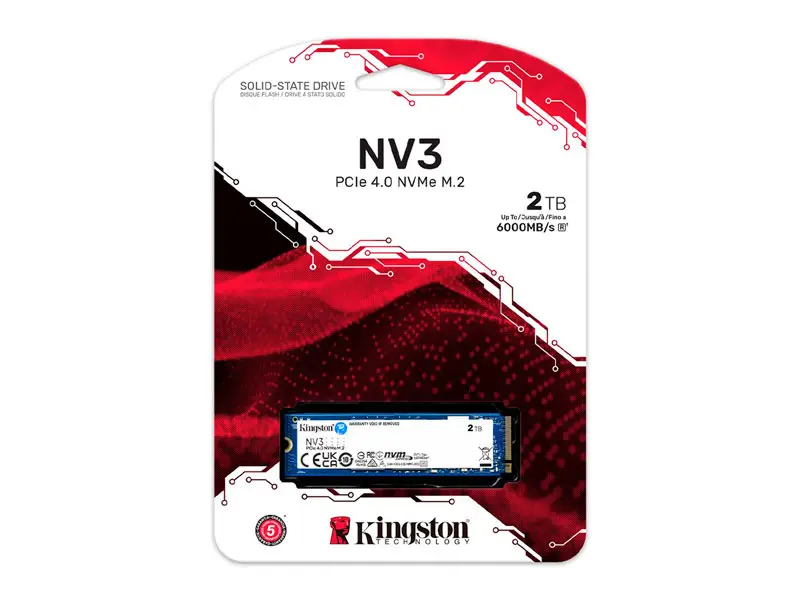 Unidad SSD Interno M.2 2280 2TB Kingston NV3 NVMe PCle 4.0