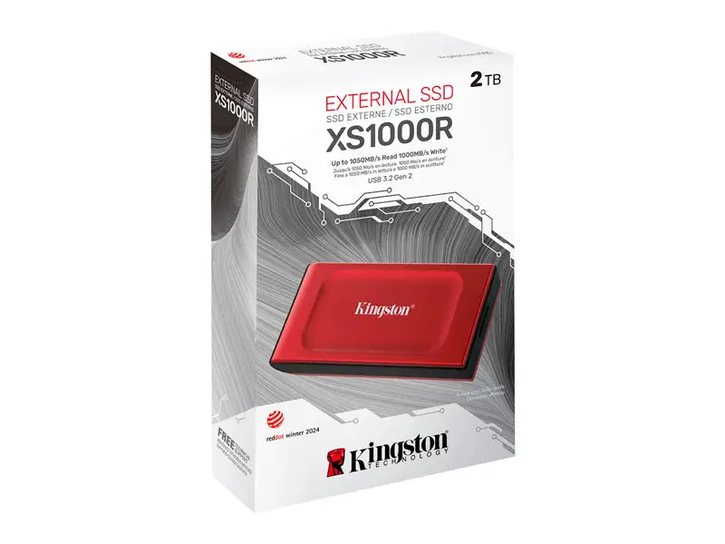 Unidad SSD Externo Kingston 2TB XS1000R SSD USB-C RED - Imagen 3
