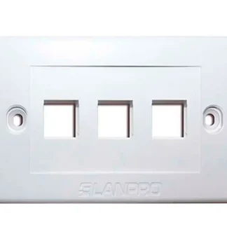 Face Plates Lanpro UL 3 Port Blanco
