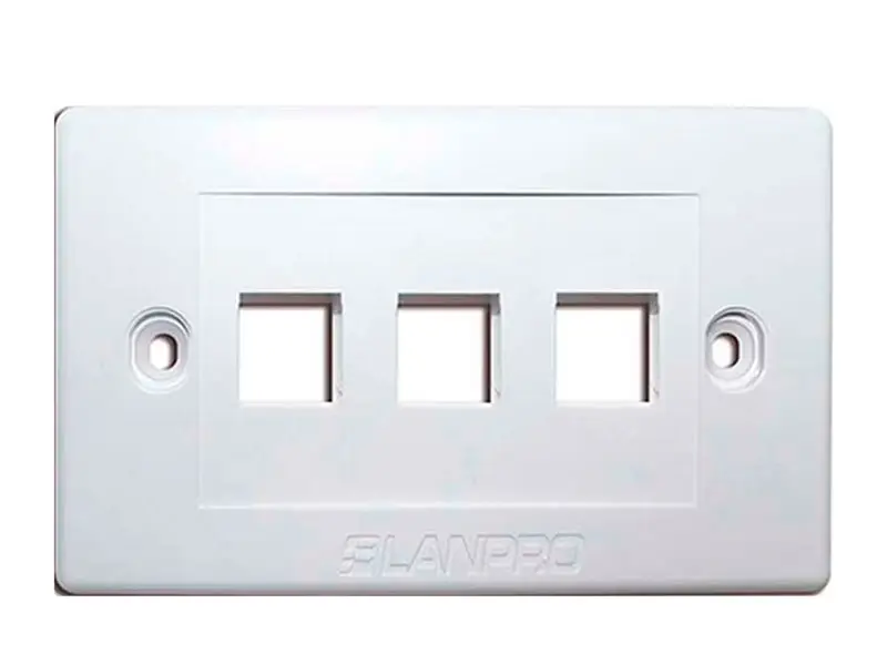 Face Plates Lanpro UL 3 Port Blanco