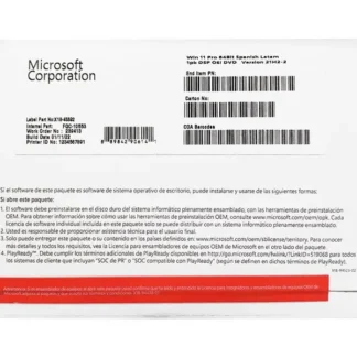 Microsoft Windows 11 Profesional OEM Espanol