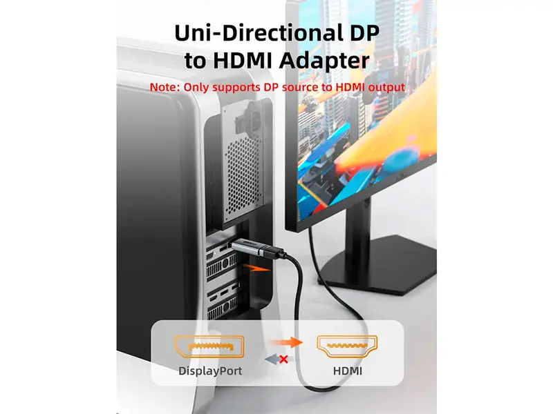 Adaptador DisplayPort a HDMI CABLETIME CP21A 4K 60Hz - Imagen 2