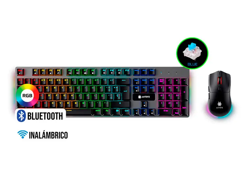 Teclado Mecanico + Mouse Antryx GC-4500 Trix Blue Switch (AGC-4500TXKBL-SP)